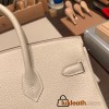 Hermes Birkin 25cm togo 10 /Craie Silver Hardware Full Handmade 095