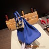 Hermes Birkin 25cm togo 7T/ Blue Electric Gold Hardware Full Handmade 107