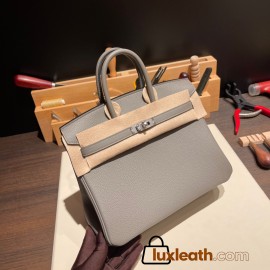 Hermes Birkin 25cm togo 0L/ Gris Meyer Silver Hardware Full Handmade 115