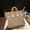Hermes Birkin 25cm togo new stock Birkin 18/Étoupe Grey&10 /Craie Full Handmade 136