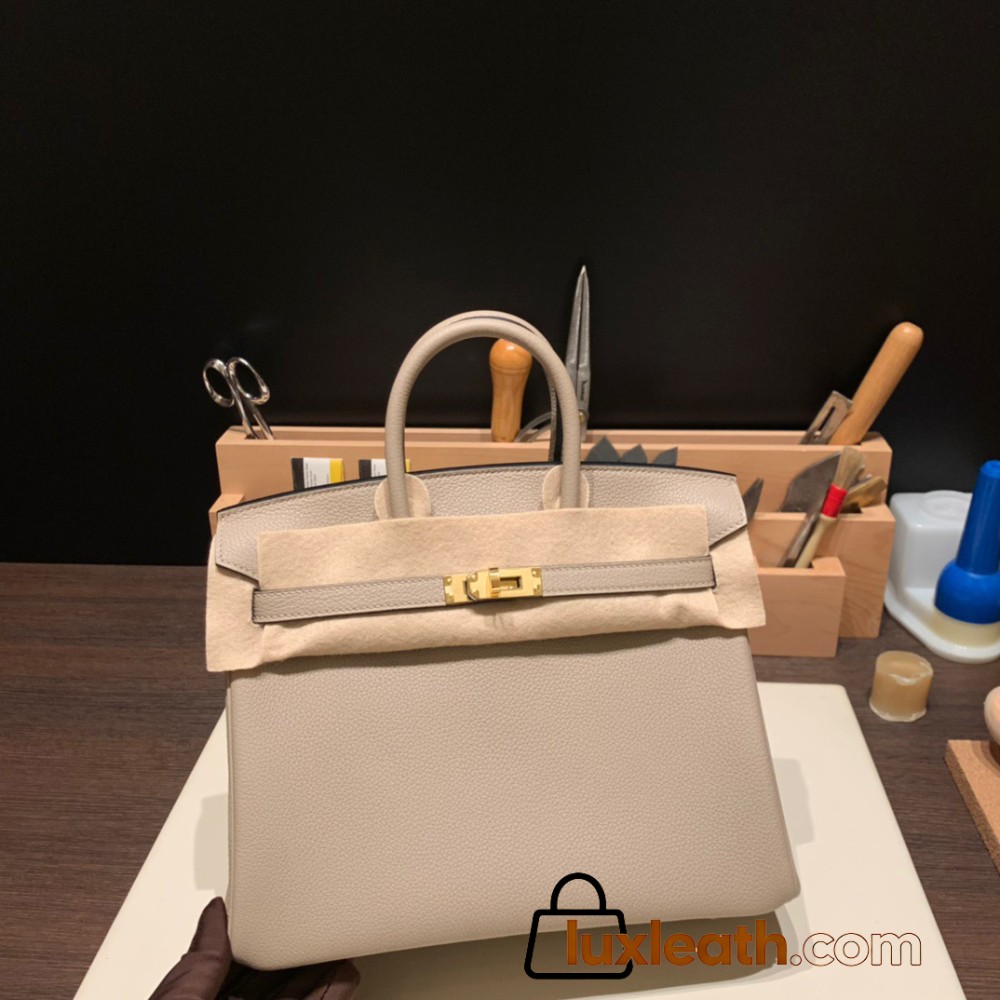 Hermes Birkin 25cm togo new stock Birkin 81 /Gris TourterelleGold Hardware Full Handmade 143