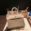 Hermes Birkin 25cm togo 10/ Craie & Étoupe Grey Silver Hardware Full Handmade 145