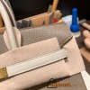 Hermes Birkin 25cm togo 10/ Craie & Étoupe Grey  Gold Hardware Full Handmade 146