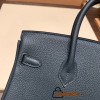 Hermes Birkin 25cm togo 6O/Vert Cypres & S4 /Deep Blue Silver Hardware Full Handmade 147