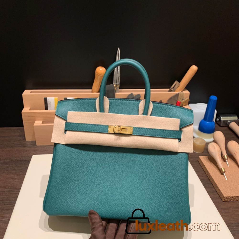 Hermes Birkin 25cm togo Z6 /Malachite Gold Hardware Full Handmade 149