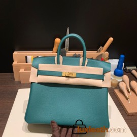 Hermes Birkin 25cm togo Z6 /Malachite Gold Hardware Full Handmade 149
