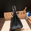 Hermes Birkin 25cm togo 89 /Black (Noir) Silver Hardware Full Handmade 154