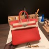 Hermes Birkin 25cm togo S3 /Rouge Cœur Silver Hardware Full Handmade 156