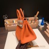Hermes Birkin 25cm togo 93/Orange Silver Hardware Full Handmade 158