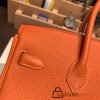 Hermes Birkin 25cm togo 93/Orange Silver Hardware Full Handmade 158