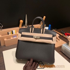 Hermes Birkin 25cm togo 37/Gold & 46 /Ebene Silver Hardware Full Handmade 160