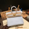 Hermes Birkin 25cm togo 7R /Azur Gold Hardware Full Handmade 163