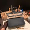 Hermes Birkin 25cm togo 88/ Graphite Silver Hardware Full Handmade 164