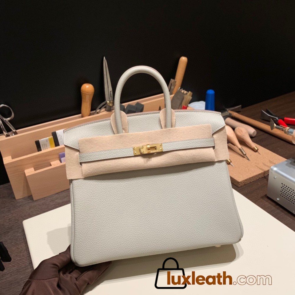 Hermes Birkin 25cm togo 80/Pearl Grey  Gold Hardware Full Handmade 167