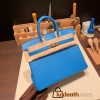 Hermes Birkin 25cm Chevre 0F /Blue Frida Silver Hardware Full Handmade 168