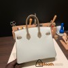 Hermes Birkin 25cm Chevre 80 /Pearl Grey&18/Étoupe Grey  Gold Hardware Full Handmade 169