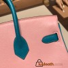 Hermes Birkin 25cm Chevre 3Q/ Rose Sakura & 7F/ Blue Paon Gold Hardware Full Handmade 172
