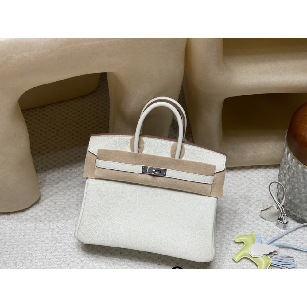 【Birkin Bag 】Togo 25cm 0T MUSHROOM  Silver 