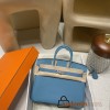 【Birkin Bag 】Togo 25cm 7B Turquoise Blue Silver 