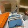 【Birkin Bag 】Togo 25cm 7B Turquoise Blue Silver 