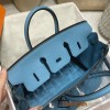 【Birkin Bag 】Togo 25cm 7B Turquoise Blue Silver 