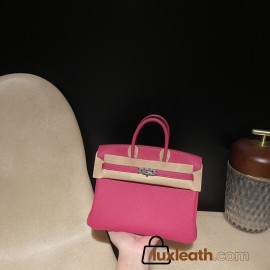 【Birkin 25cm Togo】E5 Rose Tyrien ×S3 Rouge Cœur Silver 
