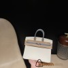 【 HERMES】Birkin 25 Togo  01 White  ×J7 Blue Lin Silver