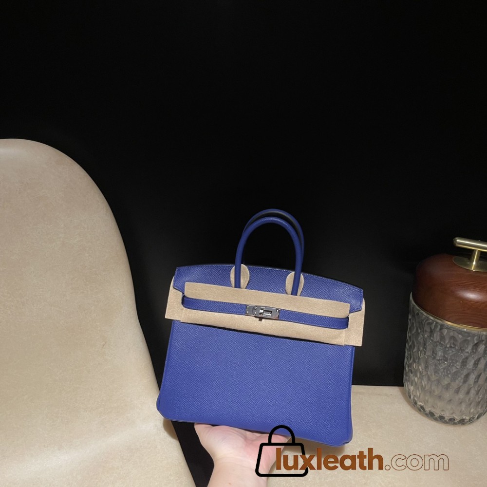 【 HERMES】Birkin 25 Epsom  7T Blue Electric Silver
