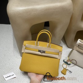 【 HERMES】Birkin 25 Togo  9D Jaune Ambre Silver