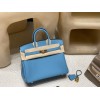 【Bag 】 HERMES Birkin 25 Togo  7B Turquoise Blue Gold 
