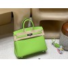 【Bag 】 HERMES Birkin 25 Togo 6R Kiwi   Silver
