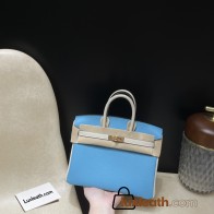 【NEW】 HERMES Birkin 25 Togo  P3 Blue du Nord ×10 Craie   Gold 