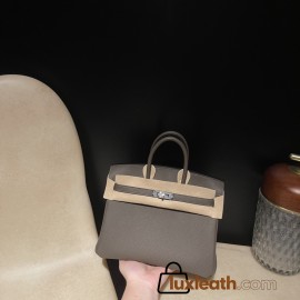 【NEW】 HERMES Birkin 25 Togo  8F Etain  ×1F Argile   Silver