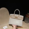 4Z Gold Hardware 4Z/Gris Mouette Hermès Birkin Ostrich 25cm High-End Custom-Made Birkin 30cm South African KK Ostrich  