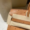 37/Gold Gold Hardware Hermès Birkin Ostrich 25cm High-End Custom-Made 25 Birkin South African KK Ostrich  