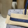 R2 Blue Agate & 77/Blue Iris Gold Hardware Hermès Birkin Ostrich 25cm High-End Custom-Made 25 Birkin South African KK Ostrich  