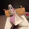 Hermes Birkin25 sellier Epsom X9 Mauve Sylvestre 10 Craie Epsom Full Handmade birkin25-w001