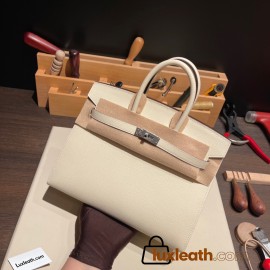 Hermes Birkin25 sellier Epsom I2 Nata Full Handmade birkin25-w004
