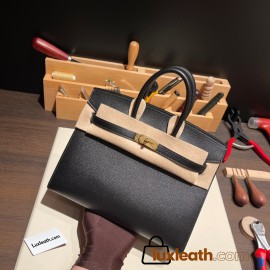 Hermes Birkin25 sellier Epsom 89 Black (Noir) Full Handmade birkin25-w012