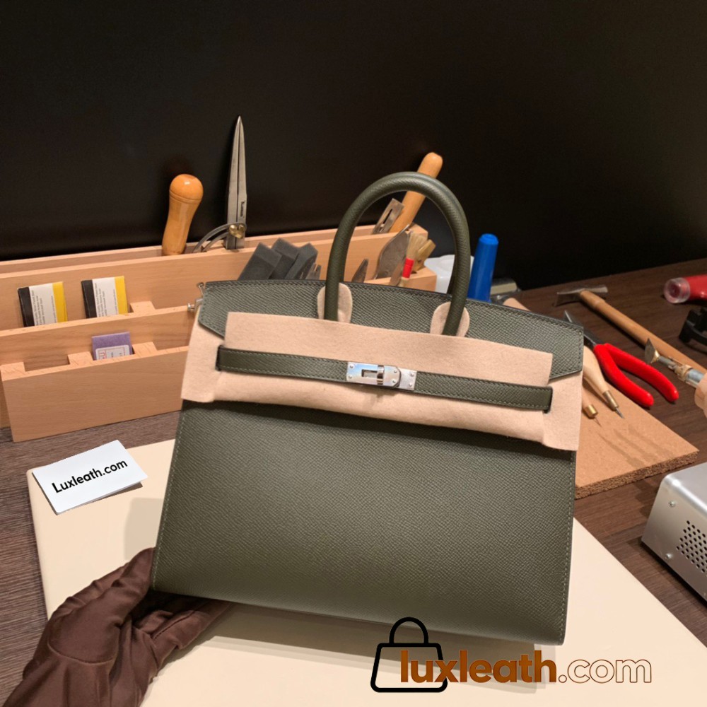 Hermes Birkin25 sellier Epsom C6 Vert Gris Full Handmade birkin25-w019