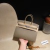 Birkin25 sellier Epsom 18/Étoupe Grey Silver Hardware Full Handmade