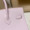 Epsom 09/Mauve Pale Silver Hardware  Full Hand-Stitchin Epsom Birkin 25cm Sellier
