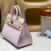 Epsom 09/Mauve Pale Silver Hardware  Full Hand-Stitchin Epsom Birkin 25cm Sellier