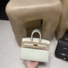 Hermès Birkin 20cm Sellier Saddle Stitch Epsom Mini 0S / vertdeau   Silver Hardware  Full Hand-Stitching    Epsom