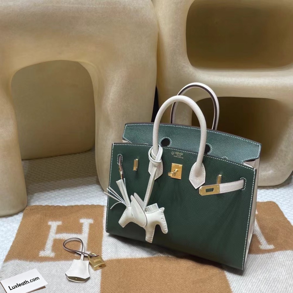 Hermès Birkin Sellier Saddle Stitch Epsom 2Q / Vert Anglais × i2 / Nata     Epsom