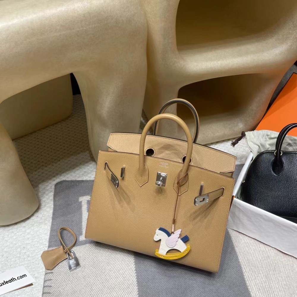 Hermès Birkin25 Sellier Saddle Stitch Epsom 0M / Chai  Silver Hardware   Epsom