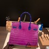 Hermes Birkin 30cm porosus Crocodile P9 /Anemone& 7T /Blue Electric Gold Hardware  Full Handmade birkin30-002