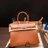 Hermes Birkin 30cm Matta Crocodile 37/ Gold Silver Hardware  Full Handmade birkin30-006