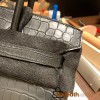 Hermes Birkin 30cm so black Crocodile Black Hardware  Full Handmade birkin30-007