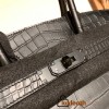 Hermes Birkin 30cm so black Crocodile Black Hardware  Full Handmade birkin30-007